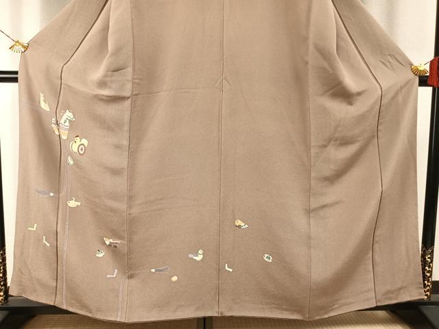 平和屋着物●訪問着 友禅 玩具文 金彩 鬼しぼ縮緬 正絹 逸品 AABH4895fy