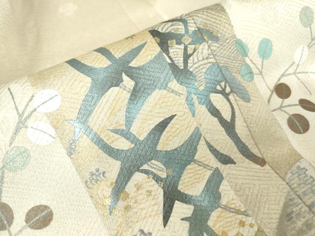平和屋着物▽訪問着 単衣 刺繍 洗練五枚朱子 短冊花文 暈し染め 金銀彩 伊と幸 反端付き 正絹 逸品 DABE4136az