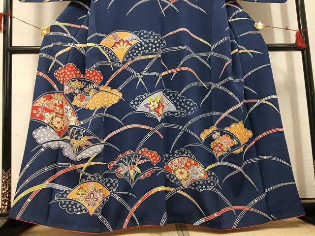 平和屋着物●訪問着 紅型 草花文 正絹 逸品 AABH6948ph