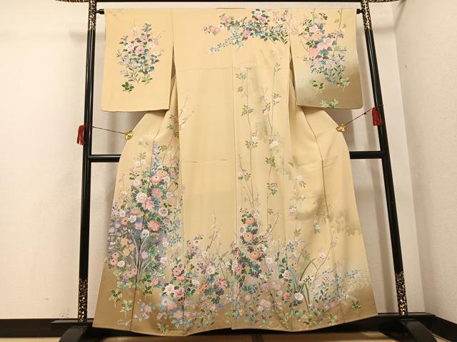 平和屋着物●訪問着　花鳥文　暈し染め　金彩　正絹　逸品　AABH6944ph 平和屋着物○訪問着 花鳥文 暈し染め 金彩 正絹 逸品 AABH6944ph