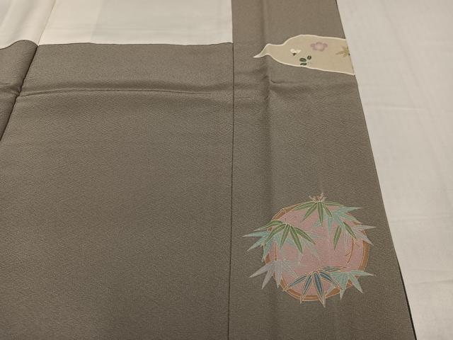 平和屋着物●十日町 加賀草木友禅の第一人者 田村哲彦 訪問着 草花文 暈し染め 正絹 逸品 AABH6933ph