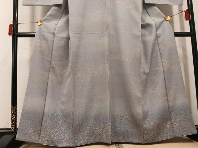 平和屋着物●お召 訪問着 花唐草地紋 正絹 逸品 AABH6936ph