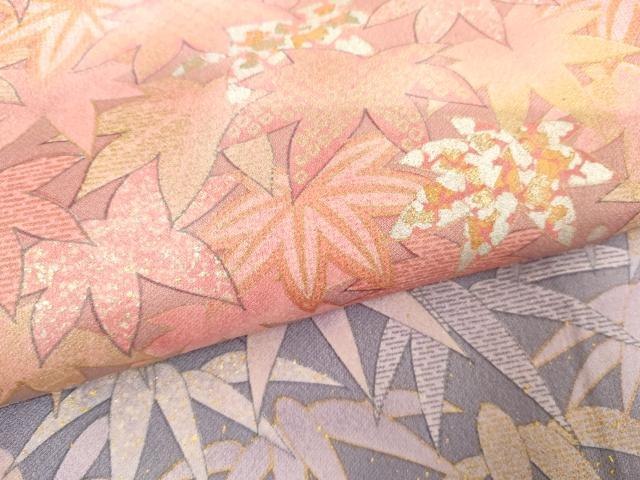 平和屋着物●訪問着 作家物 舞桜横段文 暈し染め 金彩 正絹 逸品 AABH7785cs