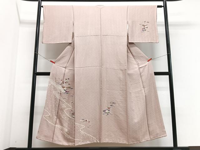 平和屋着物■訪問着 絞り 松笹花文 金彩 正絹 逸品 CABE7594xe