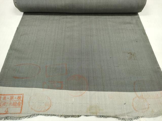 平和屋着物*夏物 紗紬 反物 着尺 縞 逸品 未使用 DABD7553zzz