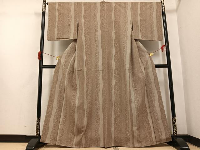 平和屋着物●上質な小紋 紬地 小花文 正絹 逸品 未使用 AABH8269ph