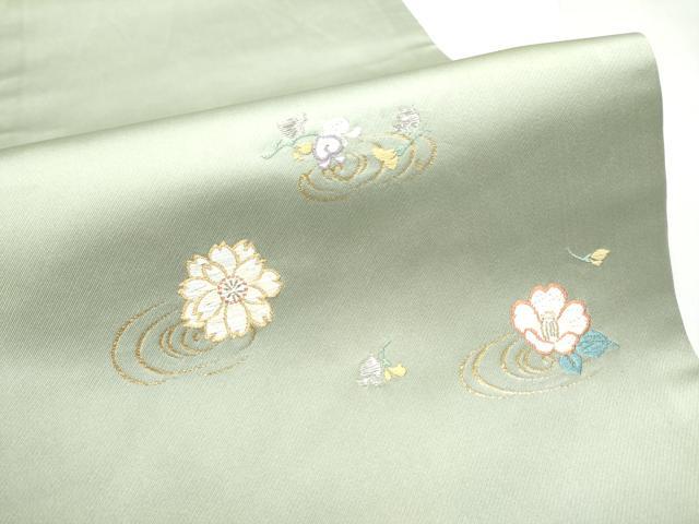 平和屋着物●九寸開き名古屋帯 唐織 流水花文 金銀糸 正絹 逸品 CABF5290hy