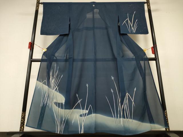 平和屋着物*夏物 訪問着 絽 手描き 草花文 正絹 逸品 AABH6512jd