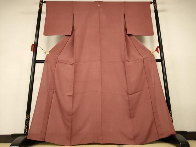 平和屋着物*夏物 色無地 絽 茶色 正絹 逸品 AABH6552jd