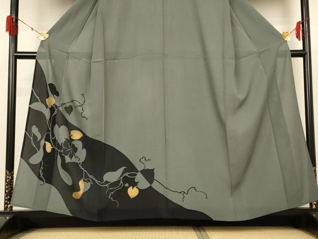 平和屋着物*夏物 訪問着 絽 草花文 金彩 正絹 逸品 AABH6531jd
