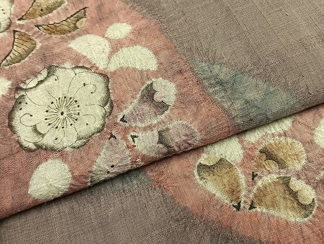 平和屋着物●訪問着 紬地 絞り 辻が花 正絹 逸品 未使用 AABH4903fy
