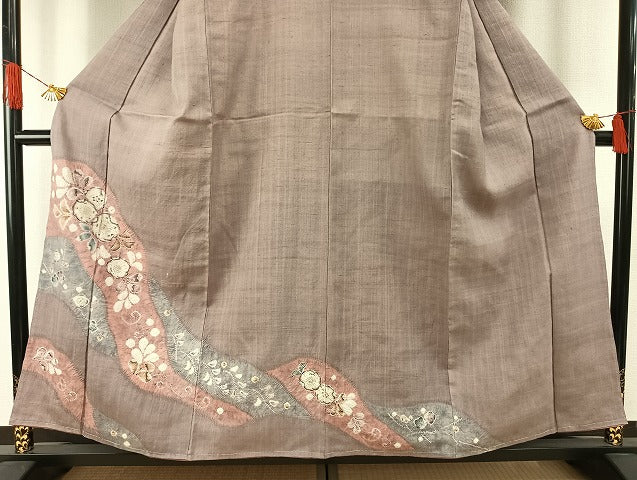 平和屋着物●訪問着 紬地 絞り 辻が花 正絹 逸品 未使用 AABH4903fy