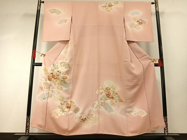 平和屋着物●創業460年・千總 訪問着 地紙花文 暈し染め 金彩 正絹 逸品 AABH4907fy