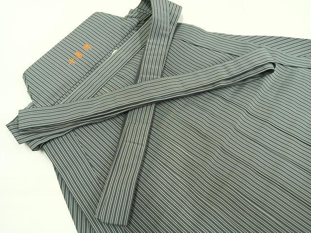平和屋着物●男性 人間国宝 甲田綏郎 精好仙台平 行灯袴 縞 正絹 逸品 AABH4914fy