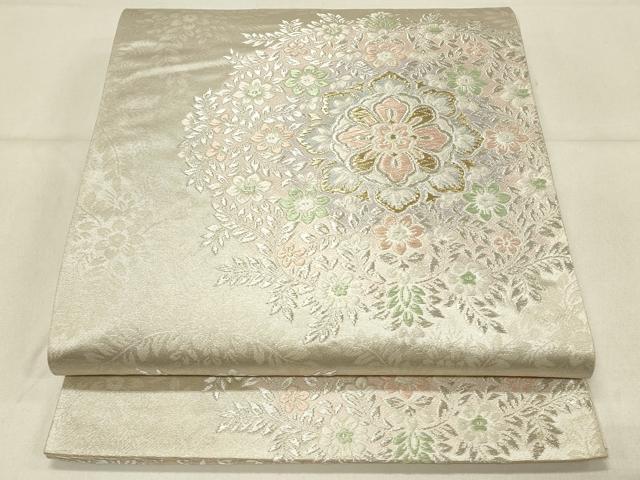 平和屋着物◎六通柄袋帯 正倉院花文 金銀糸 正絹 逸品 DABE3611qp