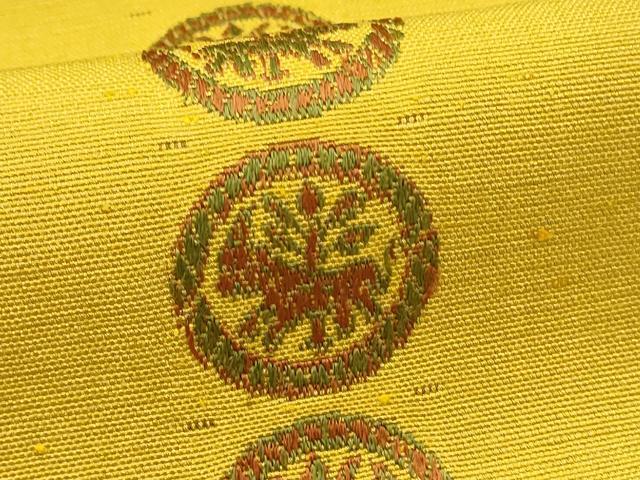 平和屋着物◎半幅帯 紬地 動物丸文 正絹 逸品 DABE3636qp