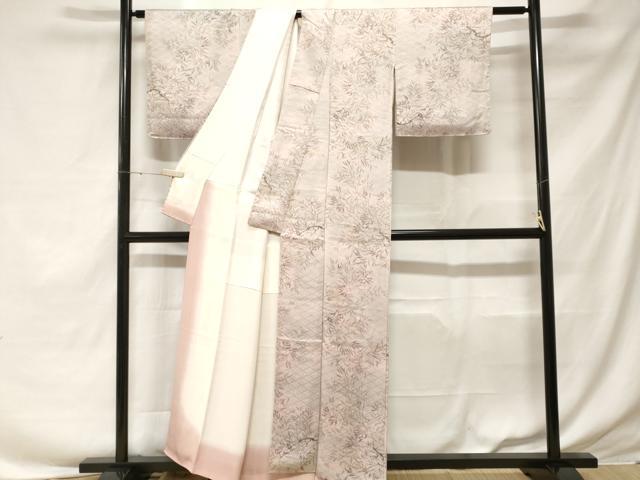 平和屋着物■上質な小紋 枝花文 暈し染め 正絹 逸品 CABF3674ev
