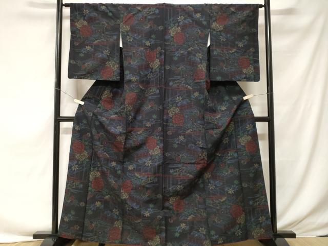 平和屋着物■上質な紬 風景文 正絹 逸品 CABF3670ev