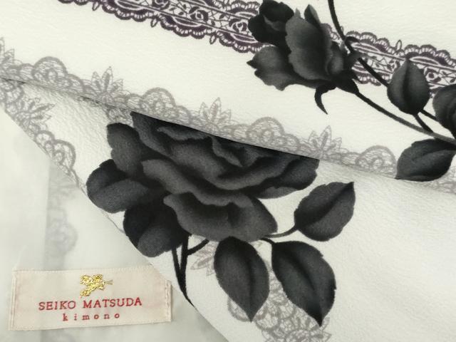 平和屋着物●松田聖子 SEIKOMATSUDA 小紋 薔薇 バラ 洗える着物 未使用 AABH8919cs