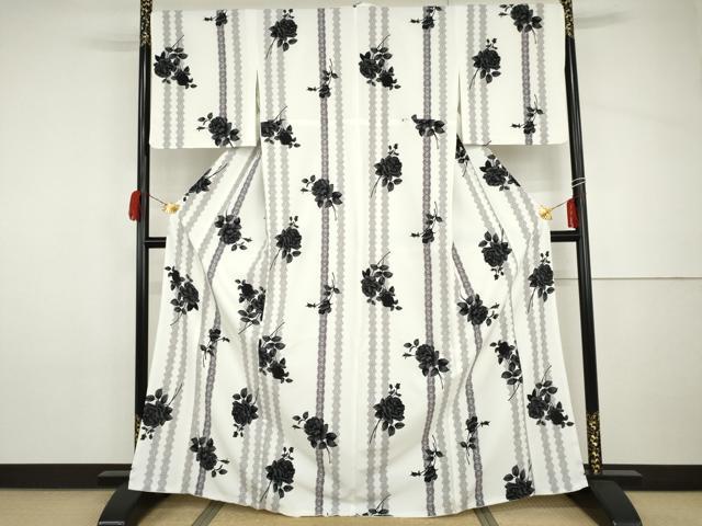 平和屋着物○松田聖子 SEIKOMATSUDA 小紋 薔薇 バラ 洗える着物 未使用