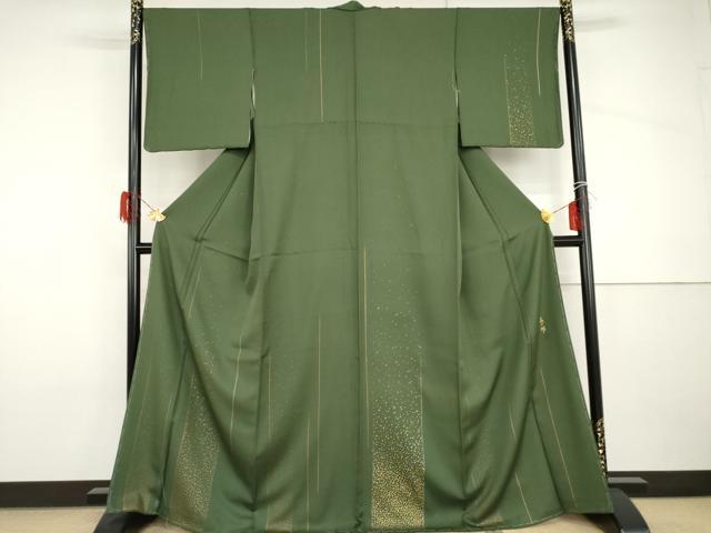 平和屋着物●人間国宝 福田喜三郎 訪問着 箔散らし間道 金彩 正絹 逸品 AABH8923cs