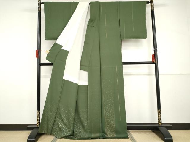 平和屋着物●人間国宝 福田喜三郎 訪問着 箔散らし間道 金彩 正絹 逸品 AABH8923cs
