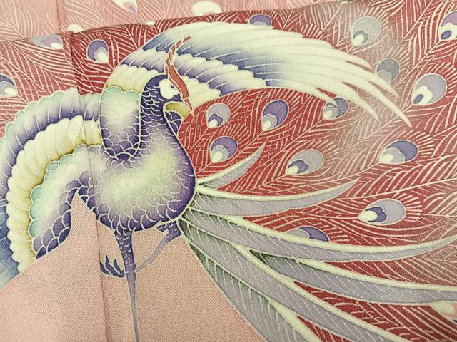 平和屋着物■訪問着 孔雀文 暈し染め 正絹 逸品 AABH7535oa