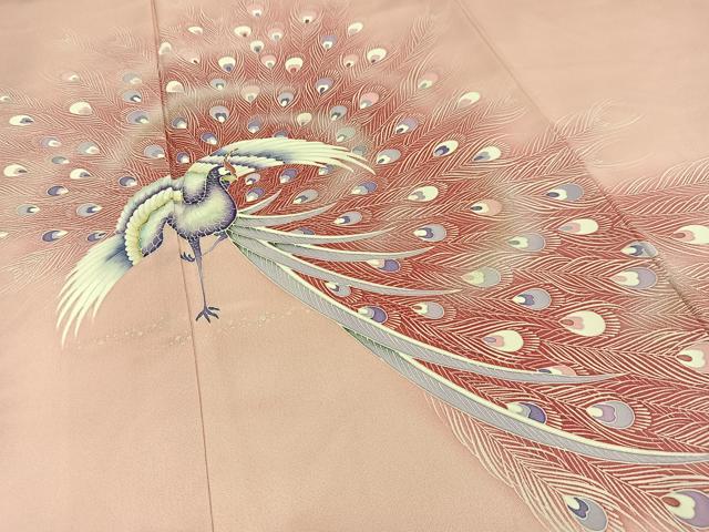 平和屋着物■訪問着 孔雀文 暈し染め 正絹 逸品 AABH7535oa