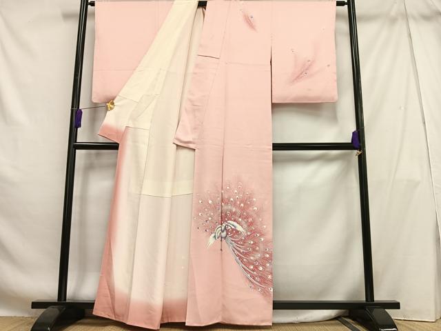 平和屋着物■訪問着 孔雀文 暈し染め 正絹 逸品 AABH7535oa
