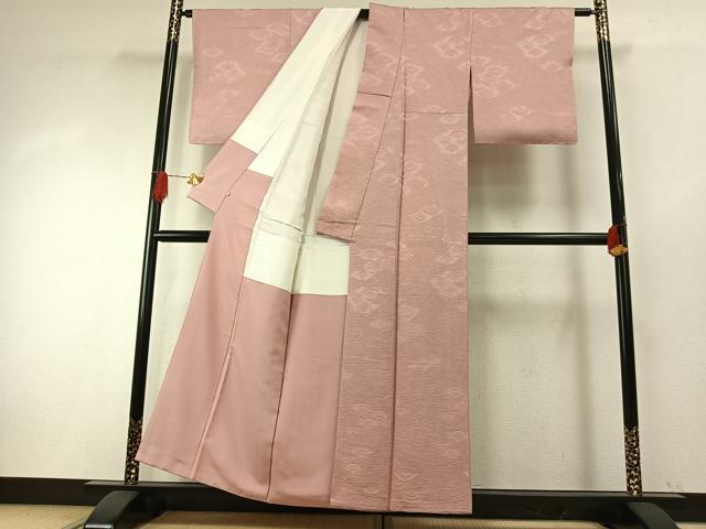 平和屋着物●上質な色無地 青海波地紋 虹色 正絹 逸品 AABH4962fy