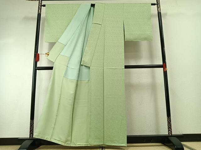 平和屋着物●上質な色無地 草花地紋 夏虫色 正絹 逸品 未使用 AABH4954fy