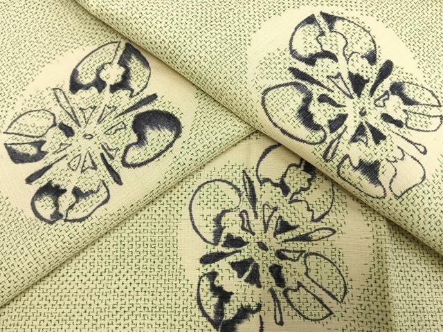 平和屋着物●上質な紬 花丸文 正絹 逸品 AABH4955fy