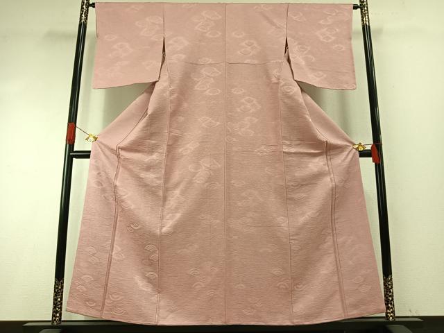 平和屋着物●上質な色無地 青海波地紋 虹色 正絹 逸品 AABH4962fy