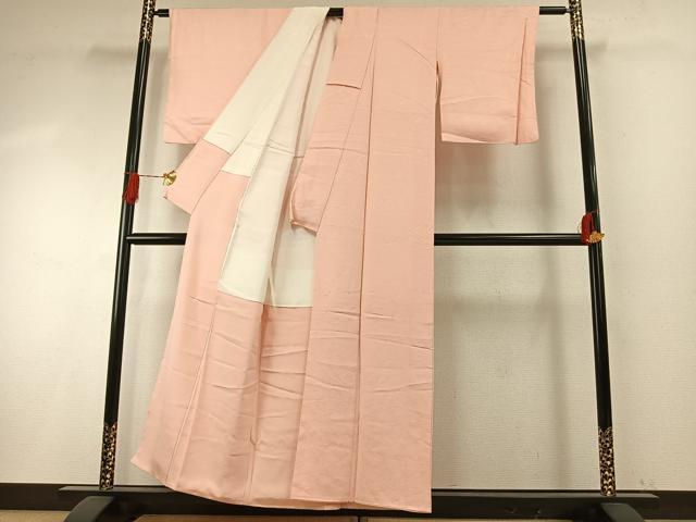 平和屋着物●上質な色無地 飛鳥地紋 虹色 正絹 逸品 AABH4986fy