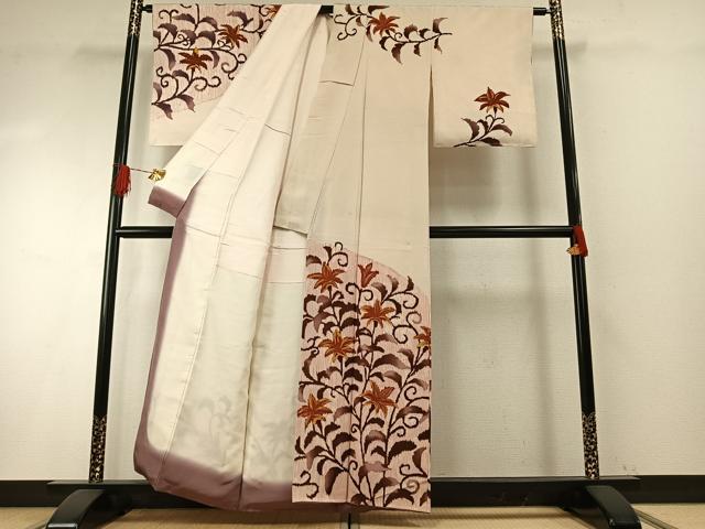 平和屋着物●訪問着 花唐草文 正絹 逸品 AABH4967fy
