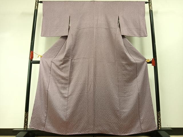 平和屋着物●上質な小紋 絞り 鹿の子文様 正絹 逸品 AABH4973fy