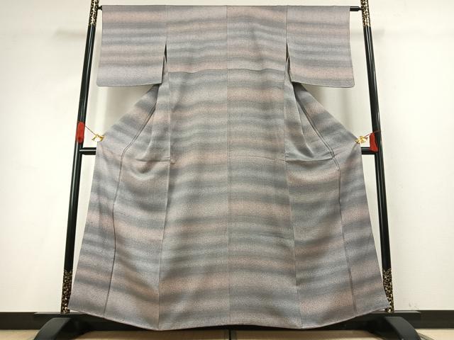 平和屋着物●上質な小紋 霞文 暈し染め 正絹 逸品 AABH4997fy