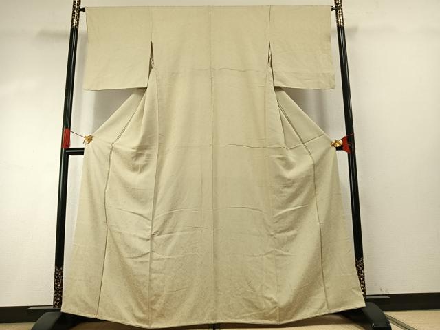 平和屋着物●上質な色無地 花唐草地紋 女郎花色 正絹 逸品 AABH5030fy