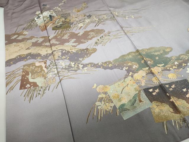 平和屋着物●金彩友禅 卓越技能者・名工・和田光正 色留袖 女人色紙重ね草花文 暈し染め 金彩 正絹 逸品 DABD9481ud