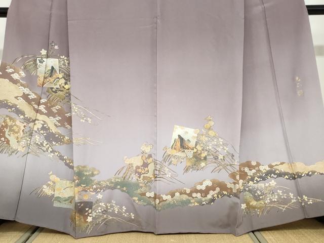 平和屋着物●金彩友禅 卓越技能者・名工・和田光正 色留袖 女人色紙重ね草花文 暈し染め 金彩 正絹 逸品 DABD9481ud