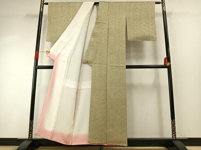 平和屋着物●名門 藤娘きぬたや・総絞り(杢目絞り) 小紋 正絹 逸品 未使用 AABH5070fy