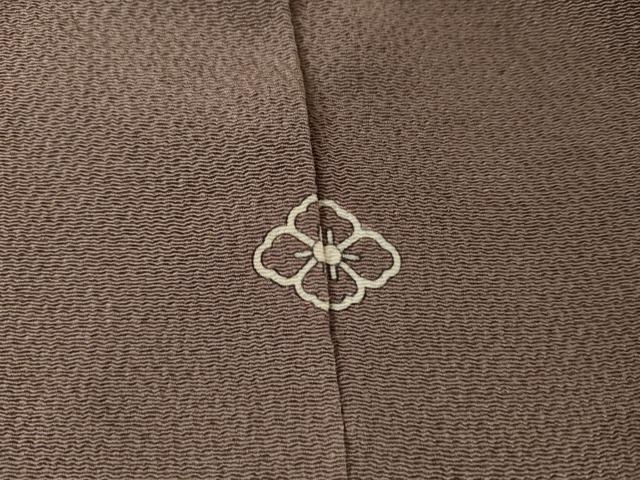平和屋着物●訪問着 刺繍 蔦の葉文 金糸 鬼しぼ縮緬 浜ちりめん 反端付き 正絹 逸品 AABH8958cs