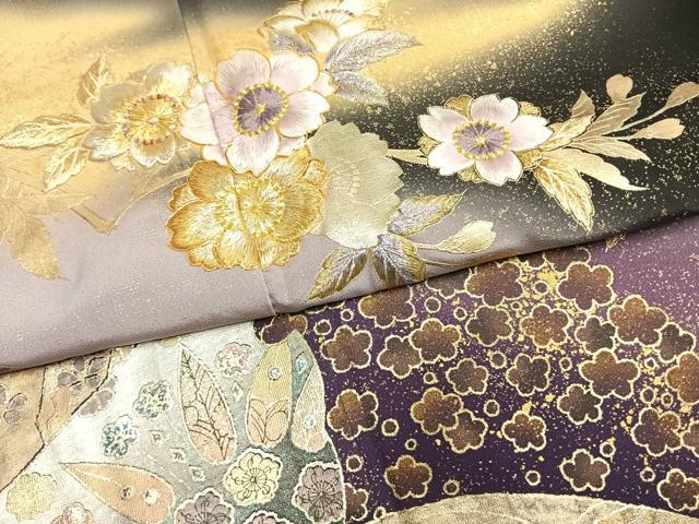 平和屋着物●豪華黒留袖 作家物 泰常 駒刺繍 王朝刺繍 枝花文 暈し染め 金銀糸 金銀彩 やまと誂製 正絹 逸品 AABH5106fy