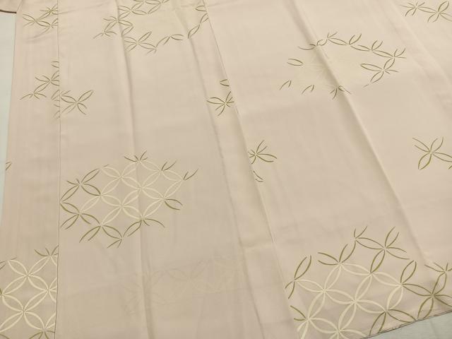 平和屋着物●長襦袢 無双仕立て 七宝文 半衿刺繍 正絹 逸品 AABH5095fy