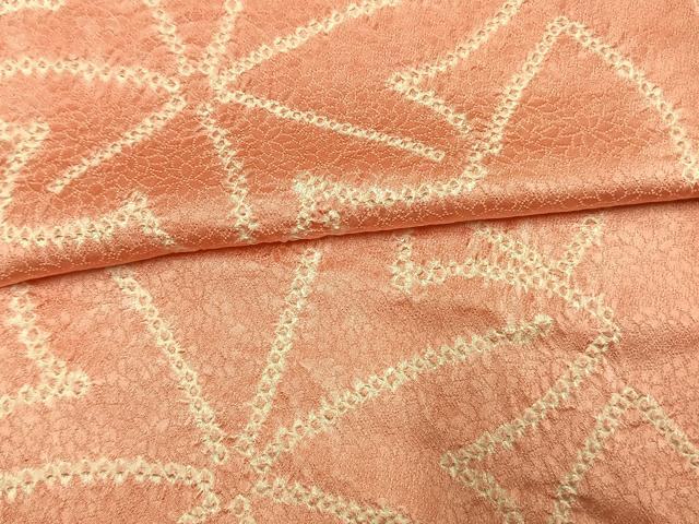平和屋着物●上質な小紋 絞り 舞葉文 暈し染め 正絹 逸品 AABH5113fy
