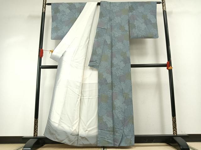平和屋着物●江戸小紋 雪輪花文 正絹 逸品 未使用 AABH5123fy