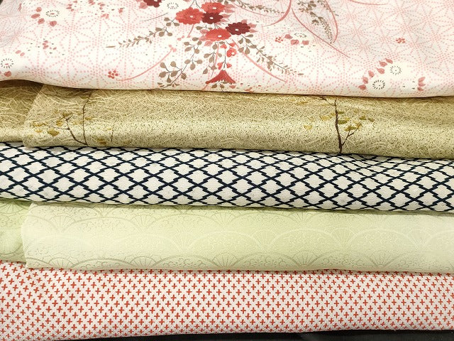 平和屋本店■着物 小紋 単衣 まとめて 20点 蝶 風景 花柄 型染め 洗える着物 和服 ハンドメイド リメイク 生地 未使用品あり se4029