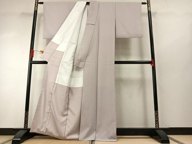 平和屋着物●色無地 薄梅鼠色 洗える着物 AABH5162fy