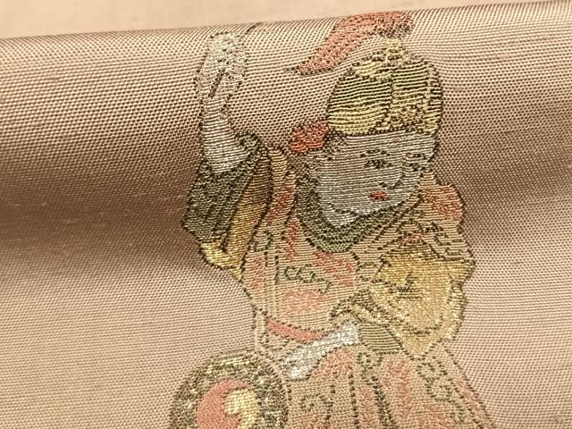 平和屋着物●京の名門・菱屋六右ェ門 紬 訪問着 人物文 金銀糸 正絹 逸品 AABH5166fy