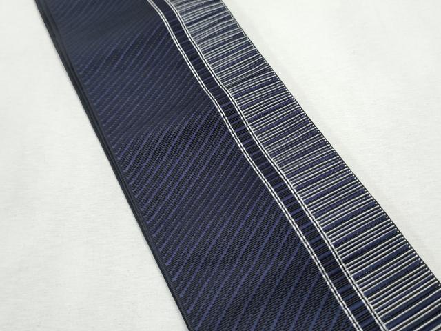 平和屋着物●男性 本場筑前博多織 両面 角帯 献上 黒地 正絹 逸品 CABF8419hy